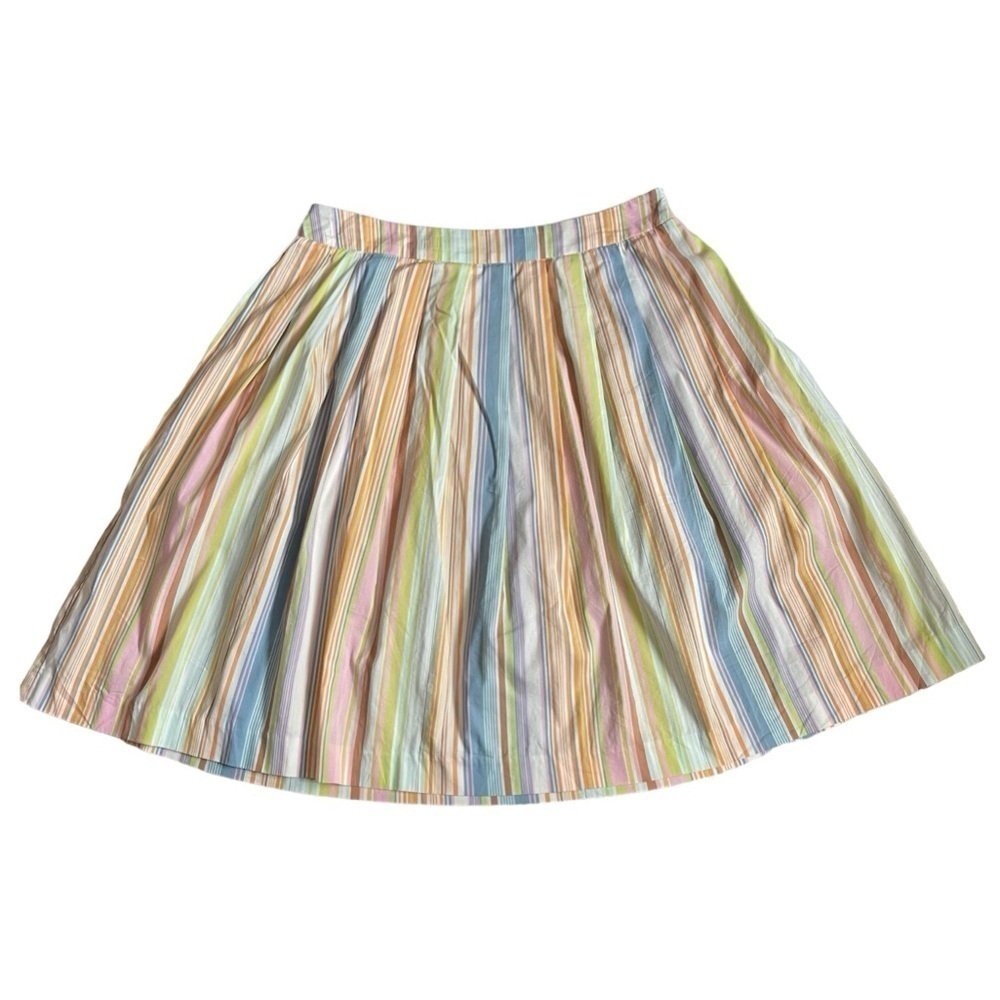 Trina Turk Pastel Pink & Blue Stripes A-line Skirt 4/US S